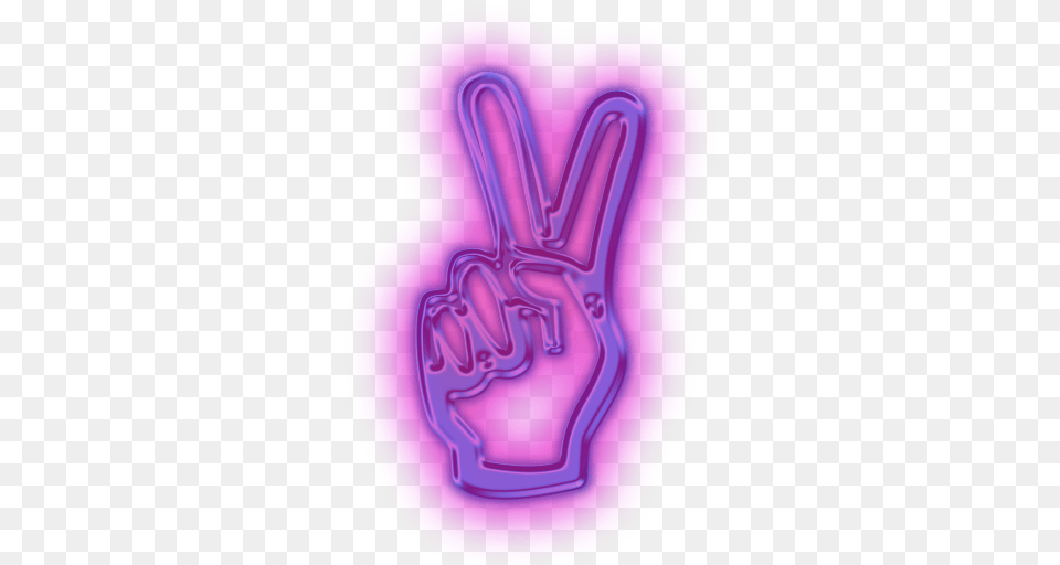 Neon Hand Sign, Light, Purple, Food, Ketchup Png Image