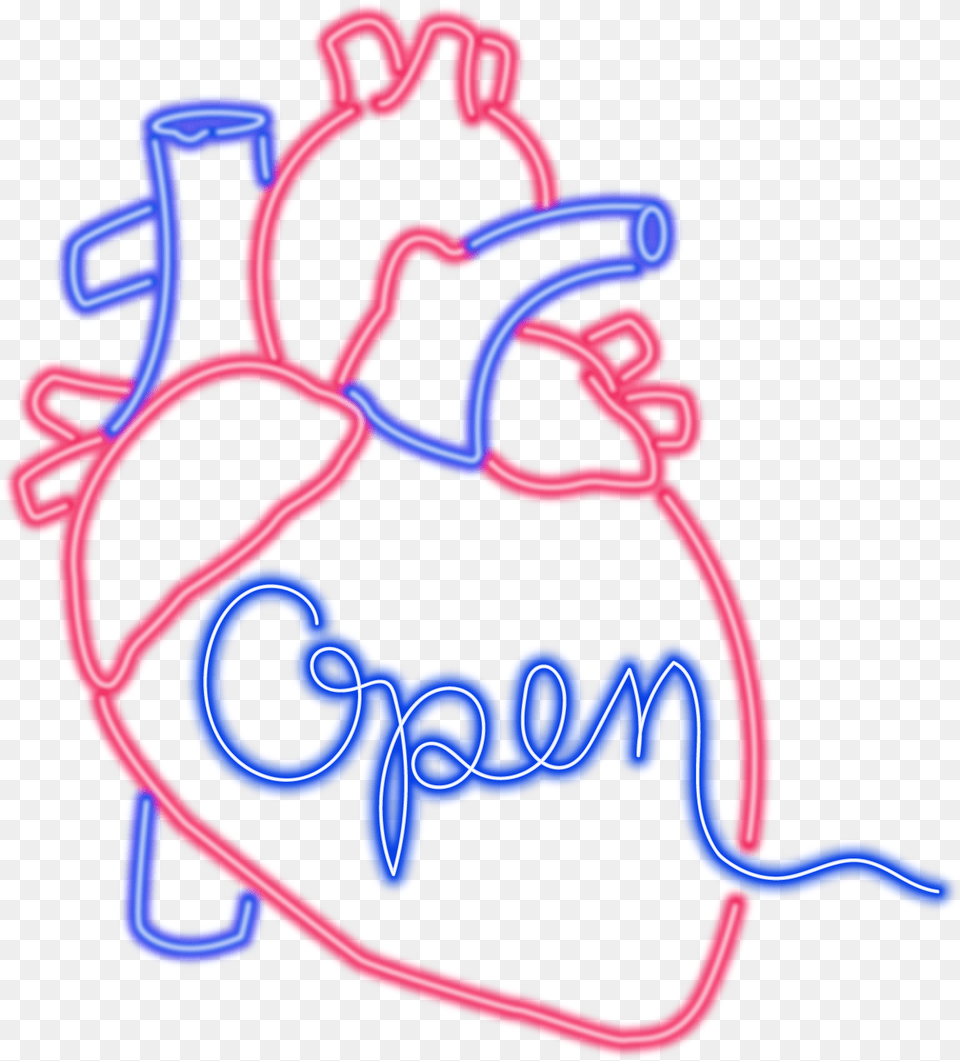 Neon Heart Design Heart Disease Icon, Light Png Image