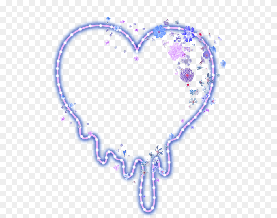 Neon Heart Floatingflowers Ftestickers Heart, Purple, Accessories, Jewelry, Necklace Png