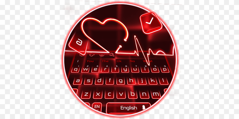 Neon Heart Keyboard Theme Heart, Computer, Computer Hardware, Computer Keyboard, Electronics Png