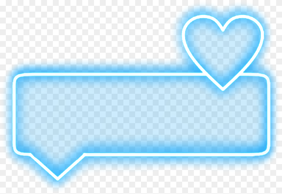 Neon Heart Rectangle Blue Bubble Text Word Frame Transparent Neon Pink Heart Png