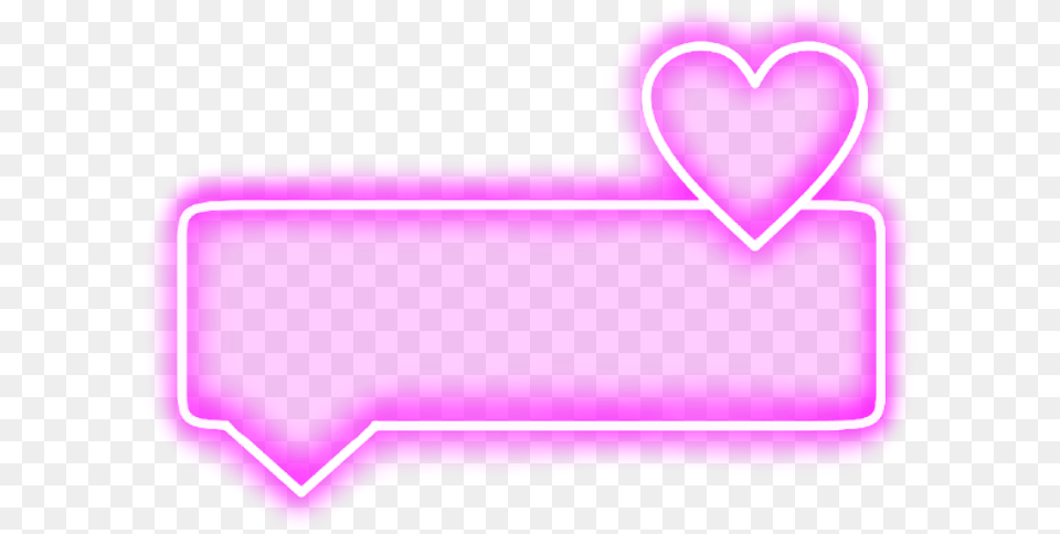 Neon Heart Rectanglepink Bubble Text Word Frame Transparent Neon Border, Purple Free Png Download