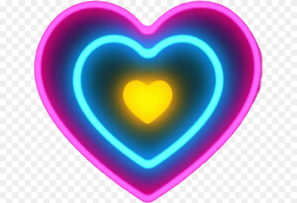 Neon Heart Transparent Background Heart, Light Png Image