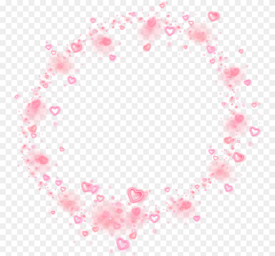 Neon Hearts Halo Angel Portal Crown Emoji Effect Circle, Flower, Petal, Plant, Rose Png Image