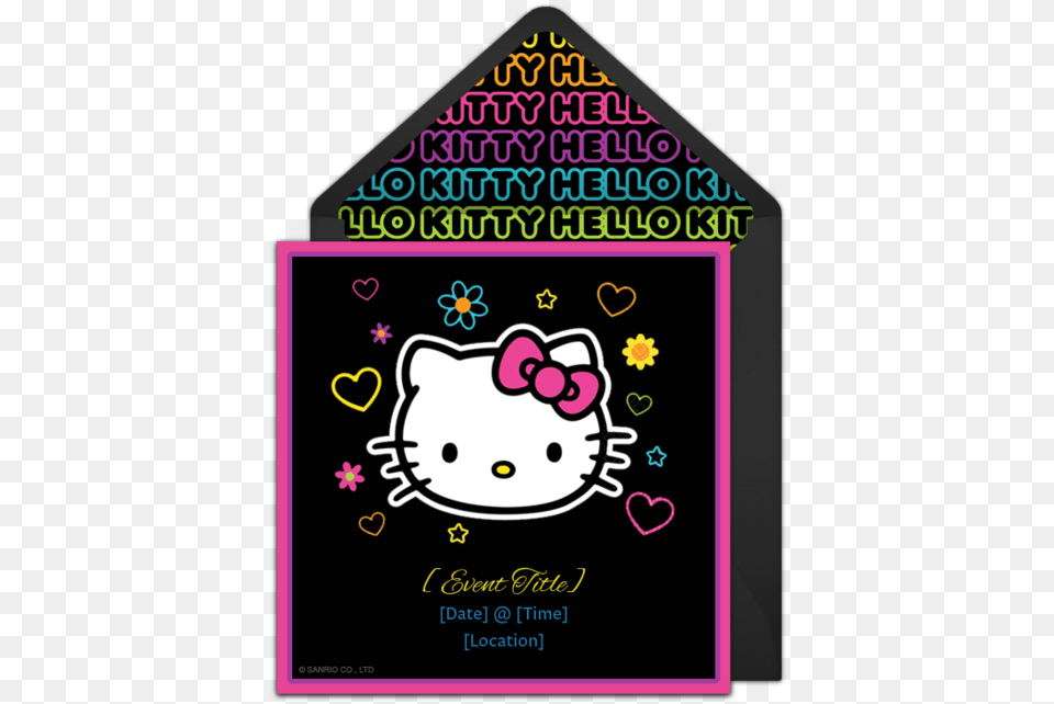 Neon Hello Kitty, Advertisement, Envelope, Greeting Card, Mail Free Transparent Png
