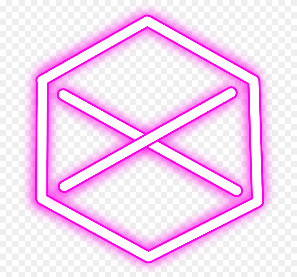 Neon Hexagon Roundpink Freetoedit Circle Geometric Orange Neon Lines, Purple, Light, Disk Png