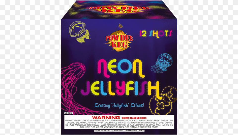 Neon Jellyfish Firework, Advertisement, Poster, Animal, Sea Life Free Png Download