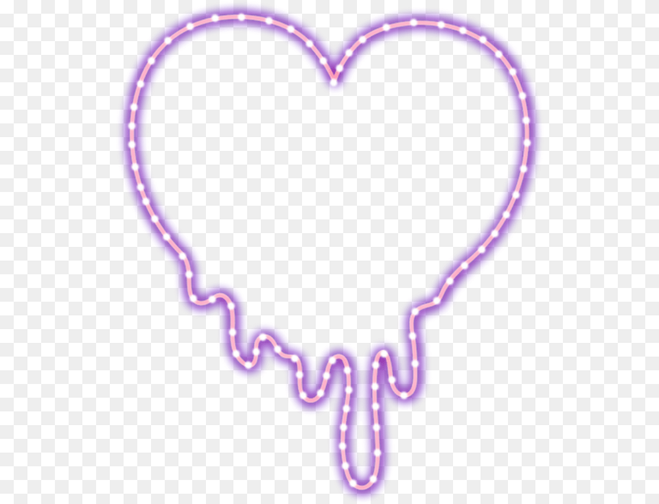 Neon Led Heart Meltingheart Melting Hert Nen, Purple, Light, Accessories, Jewelry Free Png