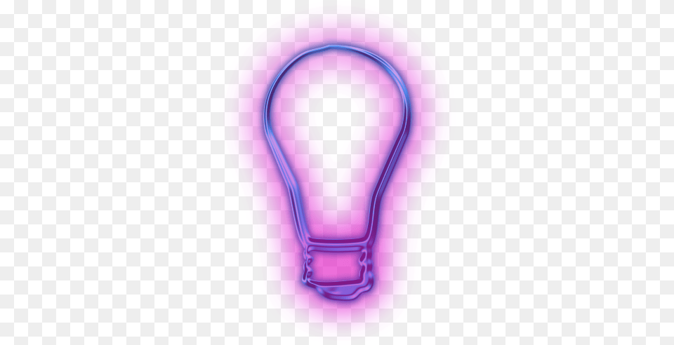 Neon Light Bulb Light Bulb Neon, Purple Free Png