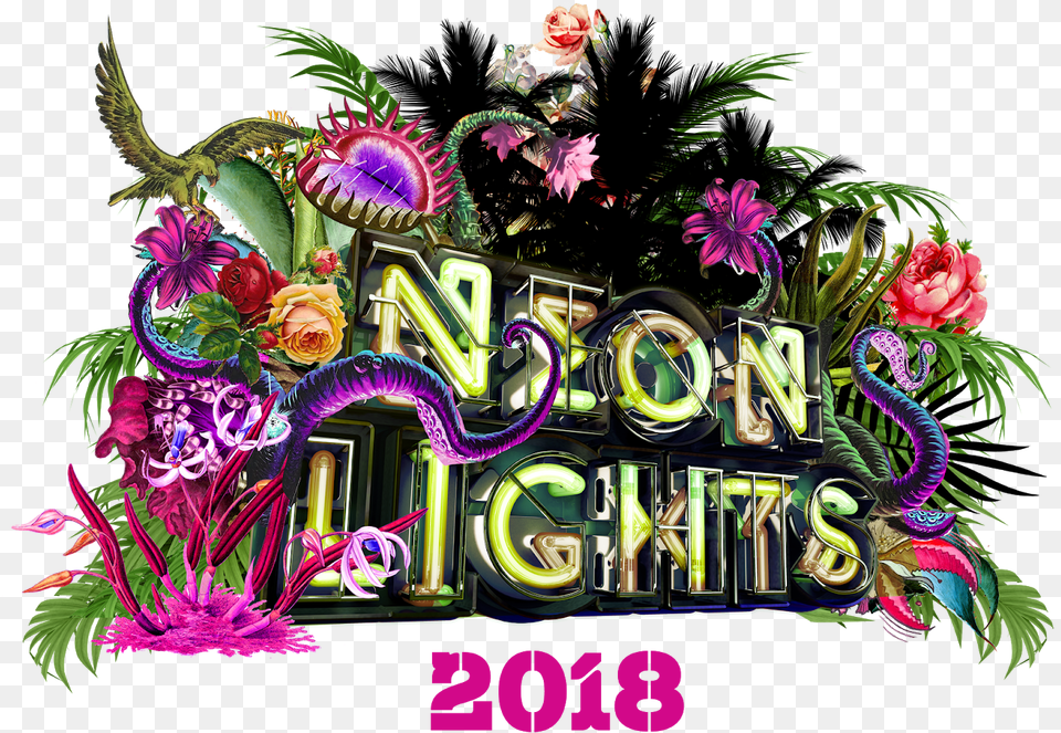 Neon Lights Festival Singapore 2018, Carnival, Purple, Art, Rose Free Png Download