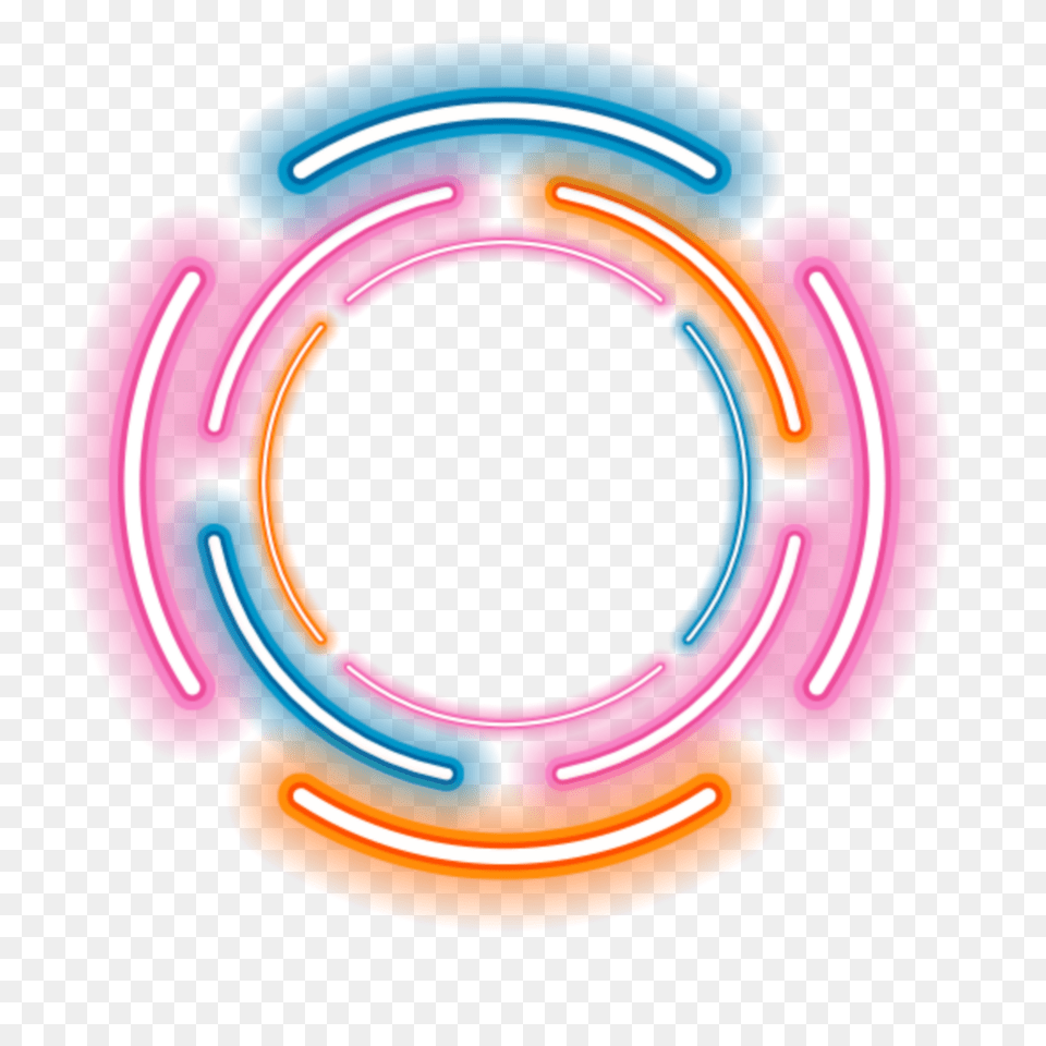 Neon Lights Light Frame Circle Neon Frame Hd Png