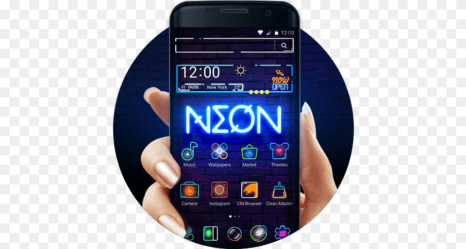 Neon Lights Shining Launcher 1 Technology Applications, Electronics, Mobile Phone, Phone, Adult Free Png