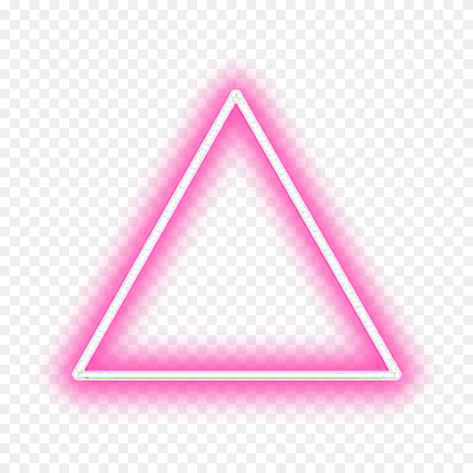 Neon Lights Triangle Pink Freetoedit, Road Sign, Sign, Symbol Png Image