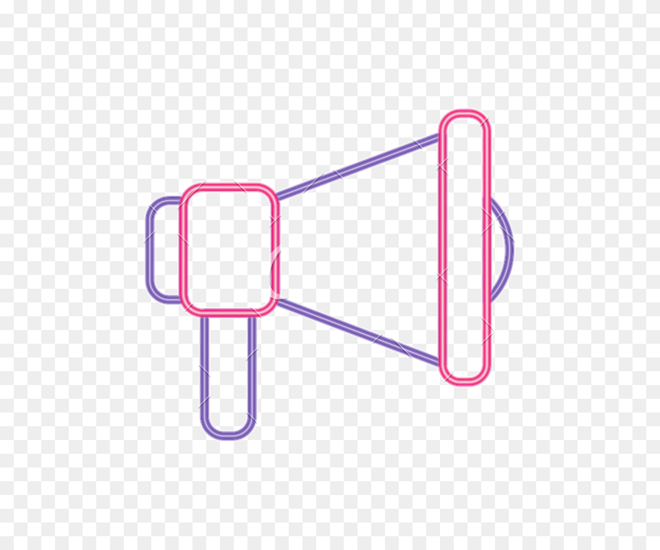 Neon Line Speaker Megaphone Communication Audio Message, Light, Accessories, Belt Free Png Download