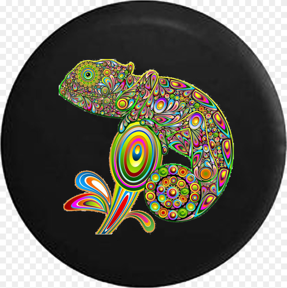 Neon Lizard Gecko Iguana Bright Colorful Psychedelic Art Movement, Plate, Animal, Reptile Free Png Download