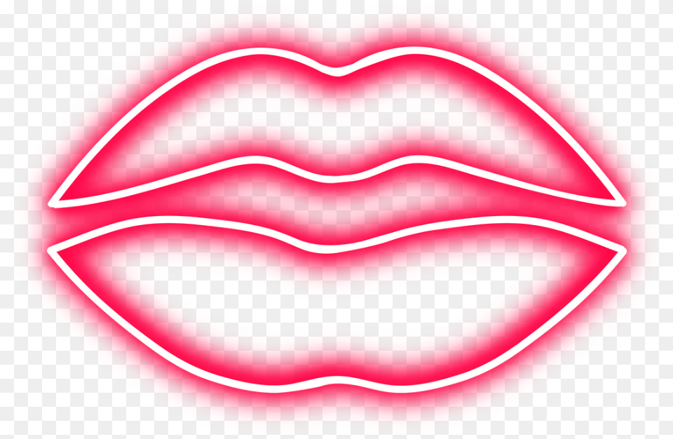 Neon Love Red Lip Lip Neon Lips, Body Part, Mouth, Person, Light Png Image
