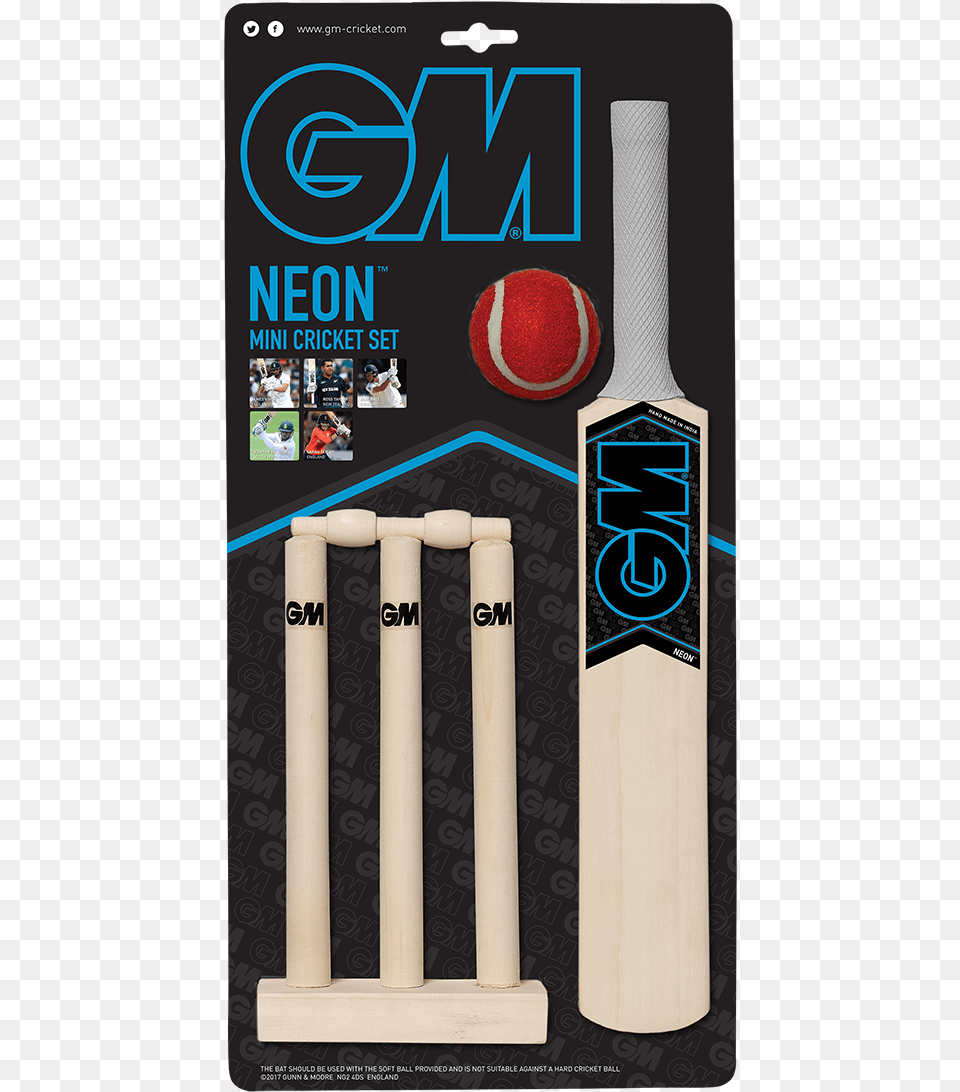 Neon Mini Cricket Set Gunn Amp Moore Gm Neon Dxm Le Cricket Bat Short, Cricket Bat, Sport, Person, Text Png Image