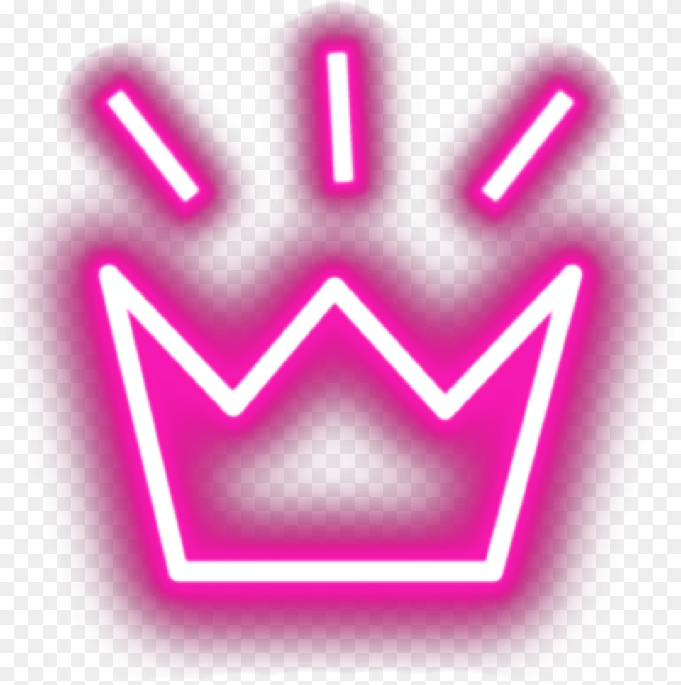 Neon Neonart Crown Glow Neon Glowing Crown, Light, Purple Free Png Download