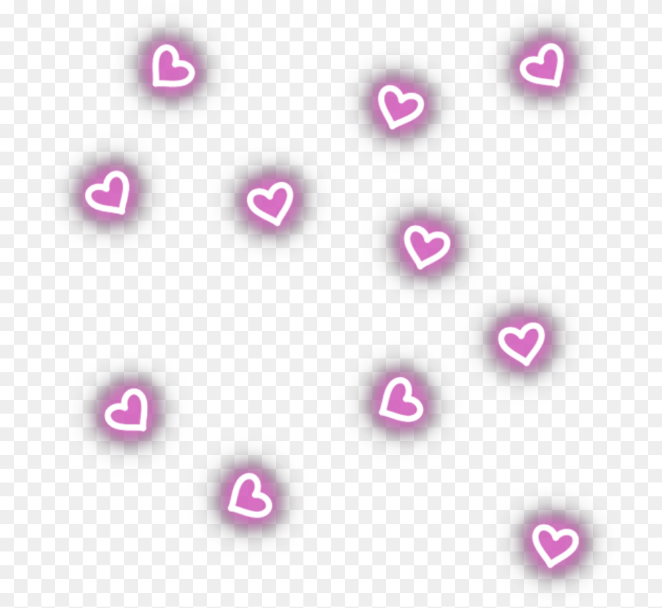 Neon Neoneffect Effect Heart Neonheart Hearts Stickers Picsart, Purple, Light Free Transparent Png