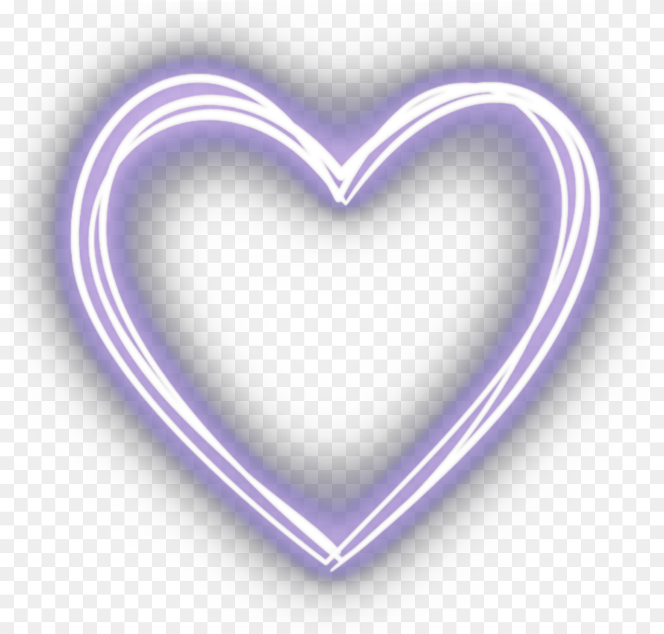 Neon Neonheart Neonsticker Heart Hearts Purple Heart, Light Png