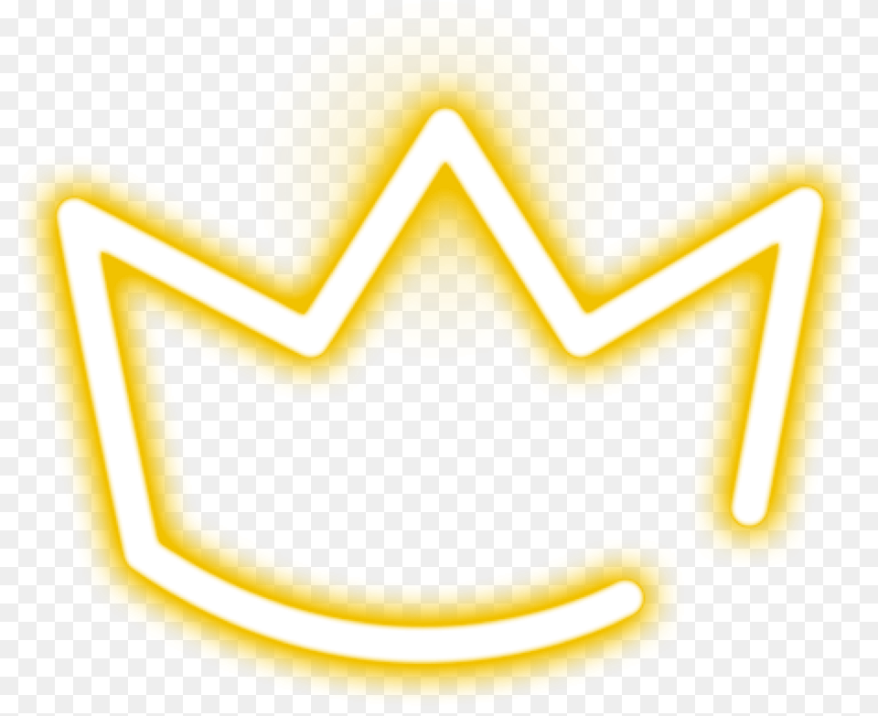 Neon Neonlights Crown Yellow Sticker Neon Yellow Aesthetic Crown, Logo, Light Free Png