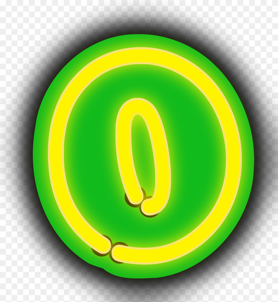 Neon Number Zero Clipart, Light, Disk Free Png Download