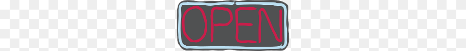 Neon Open Sign Clipart, Light, Text Png