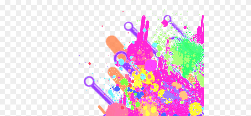 Neon Paint Splatter, Art, Graphics, Purple, Floral Design Free Png