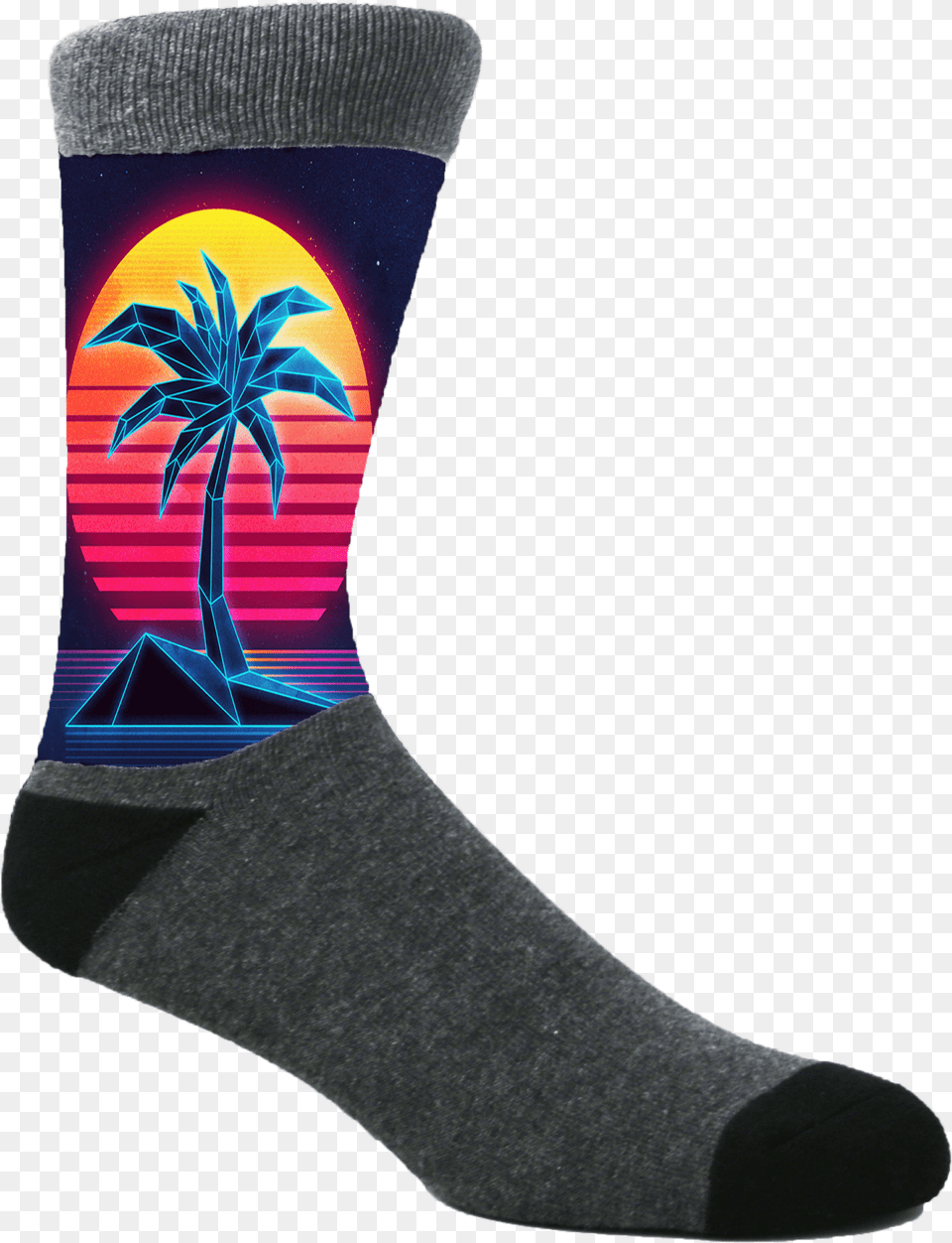 Neon Palmtrees Sock, Clothing, Hosiery, Person Free Transparent Png