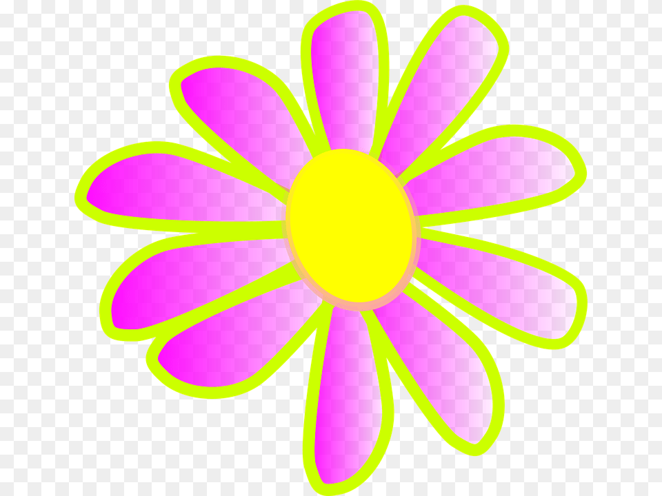 Neon Pink Flower Bright Bloss Rosas Neones, Daisy, Plant, Light Free Png