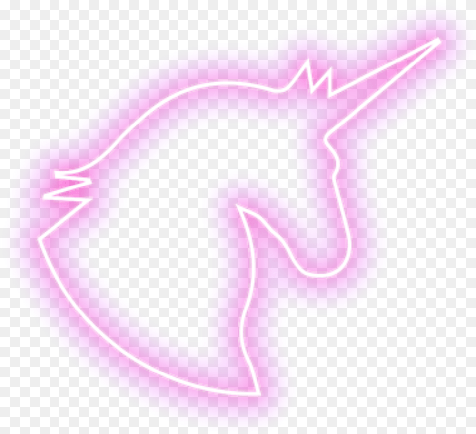 Neon Pink Unicorn Outline Kawaii Kpop, Light, Purple, Person Free Png