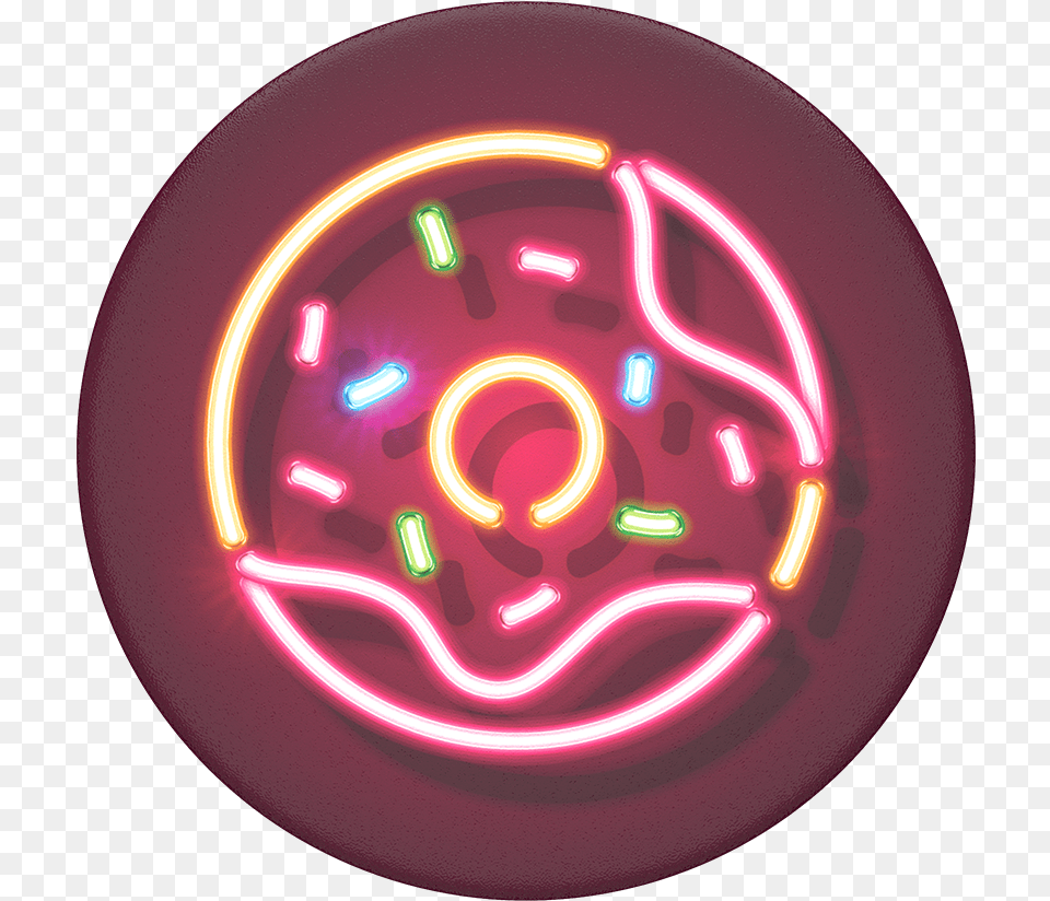 Neon Popsocket Donut, Light, Machine, Wheel Free Png Download