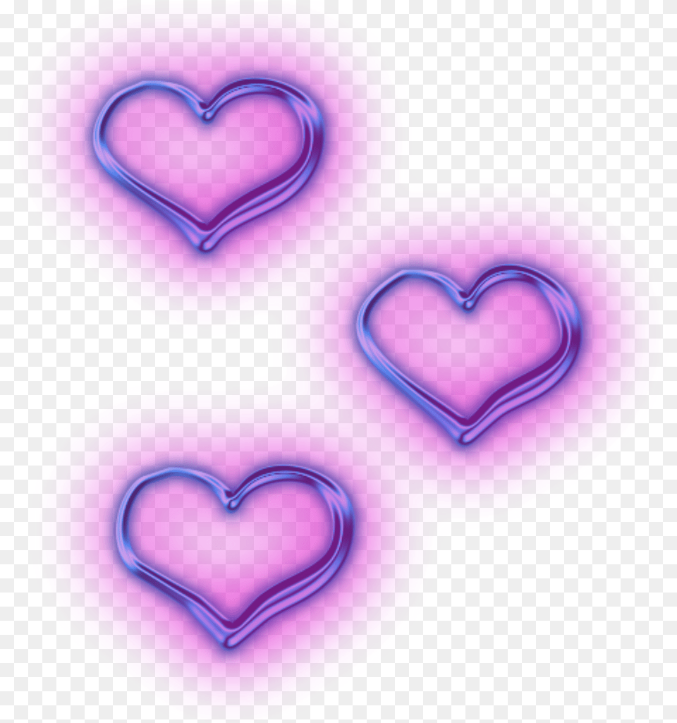 Neon Purple Heart Purple Aesthetic, Light, Symbol Png