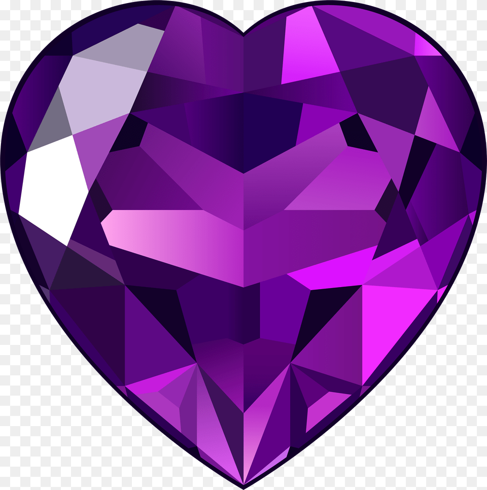 Neon Purple Heart Transparent Purple Heart Gem, Accessories, Gemstone, Jewelry, Ornament Png