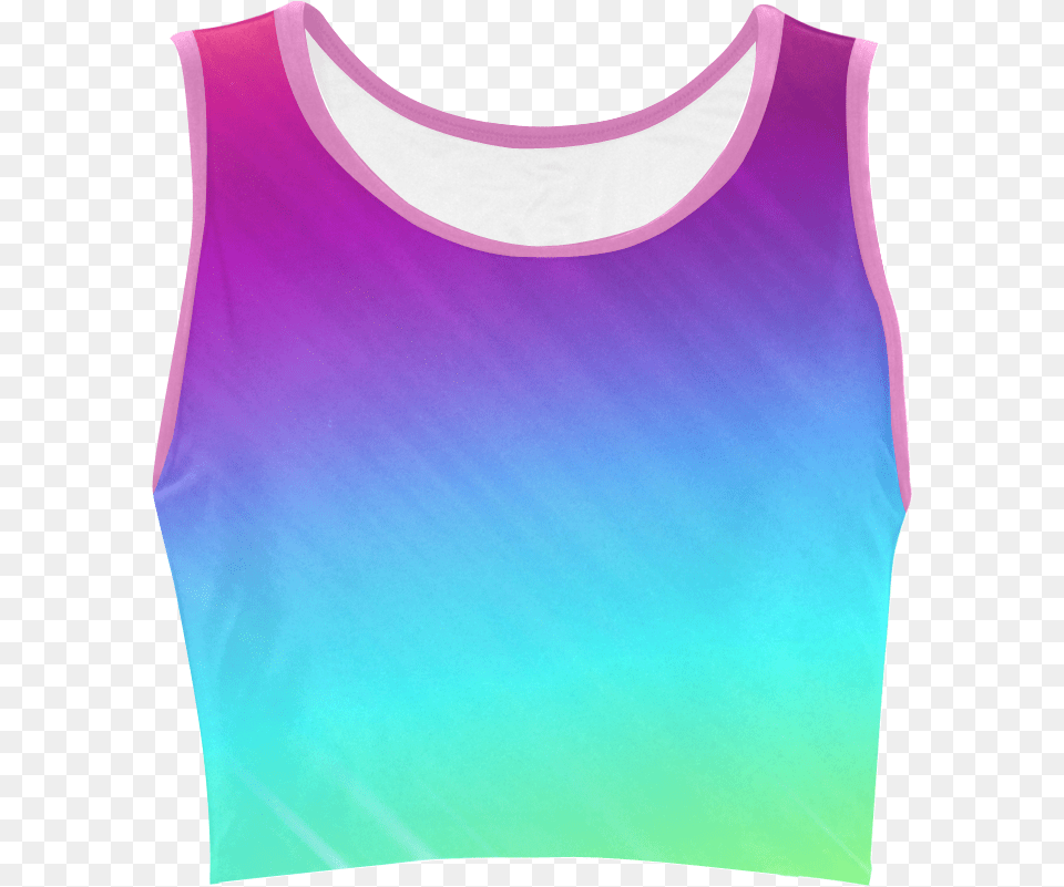 Neon Rainbow Rays Of Light Women S Crop Top Active Tank, Clothing, Tank Top Png Image