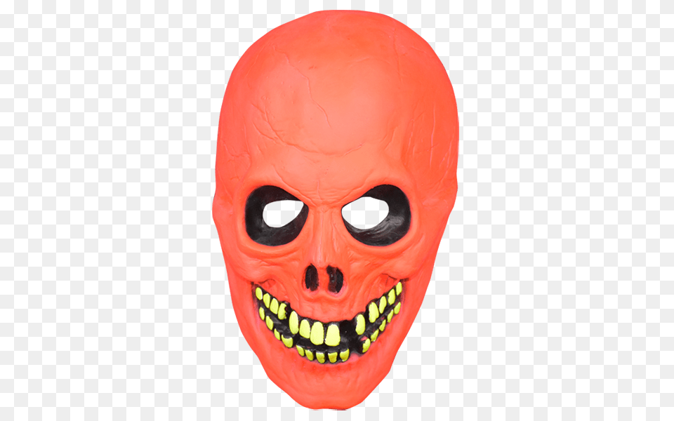 Neon Red Skull Latex Mask, Alien, Face, Head, Person Png Image