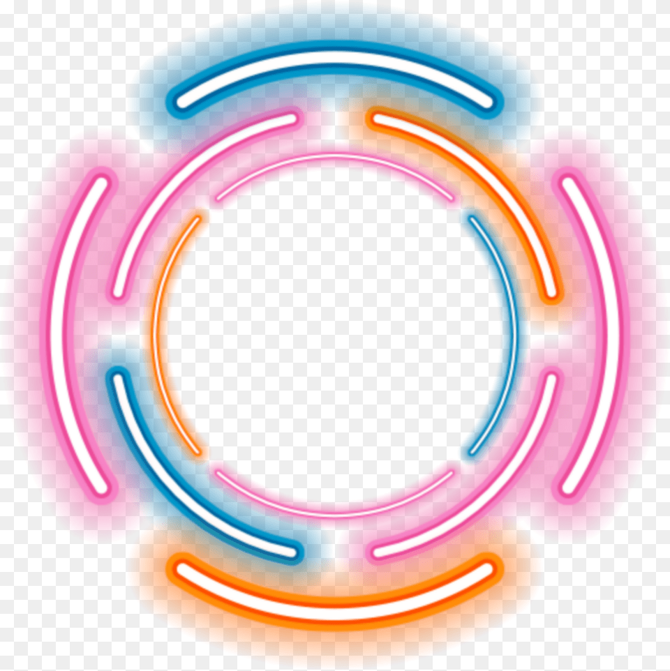 Neon Round Circle Rounds Yuvarlak Frame Frames Transparent Neon Circle, Light Free Png Download