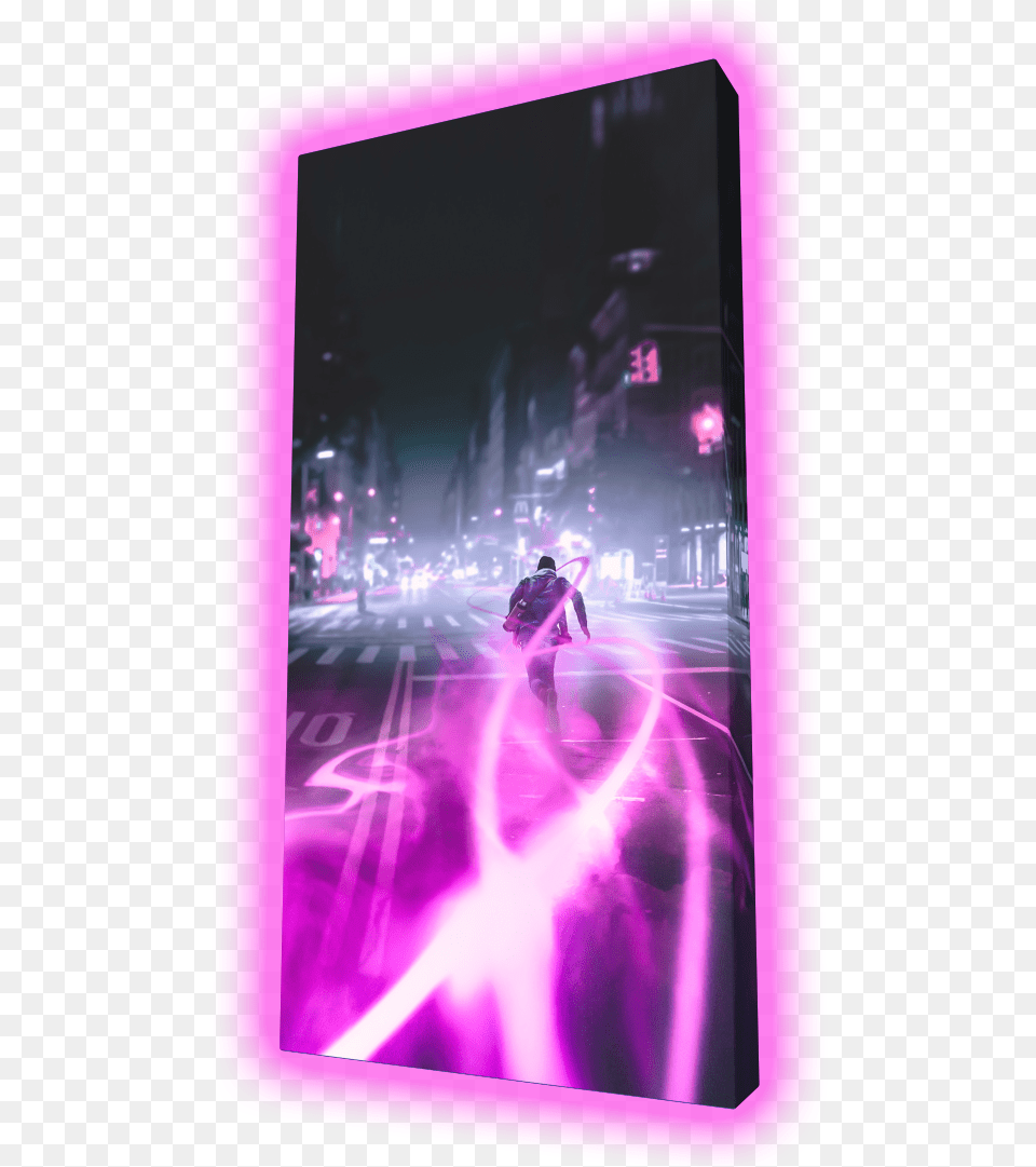Neon Runner, Lighting, Urban, Purple, Light Png