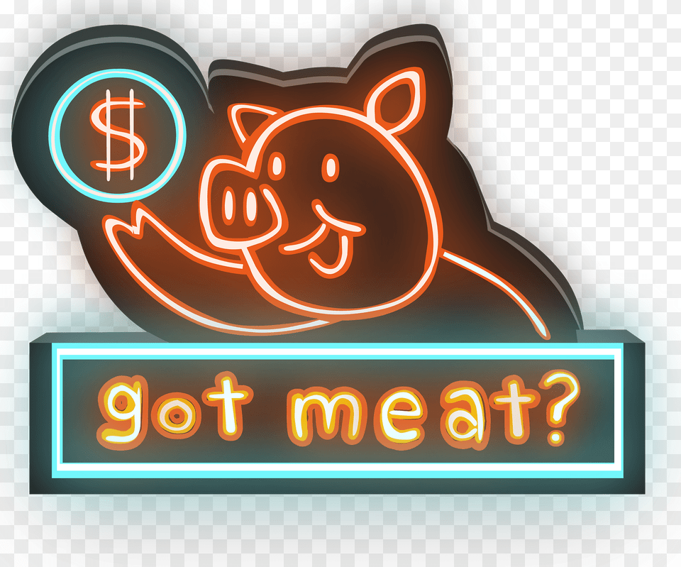 Neon Save Meat Sign Clipart, Light Free Png Download