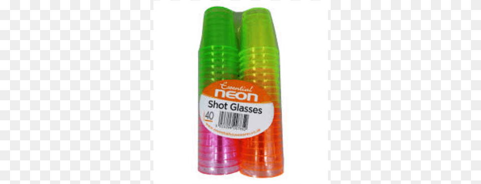 Neon Shot Glasses Glasses 40 Colourful Neon Disposable Plastic Shot Cups, Bottle, Shaker Free Png Download