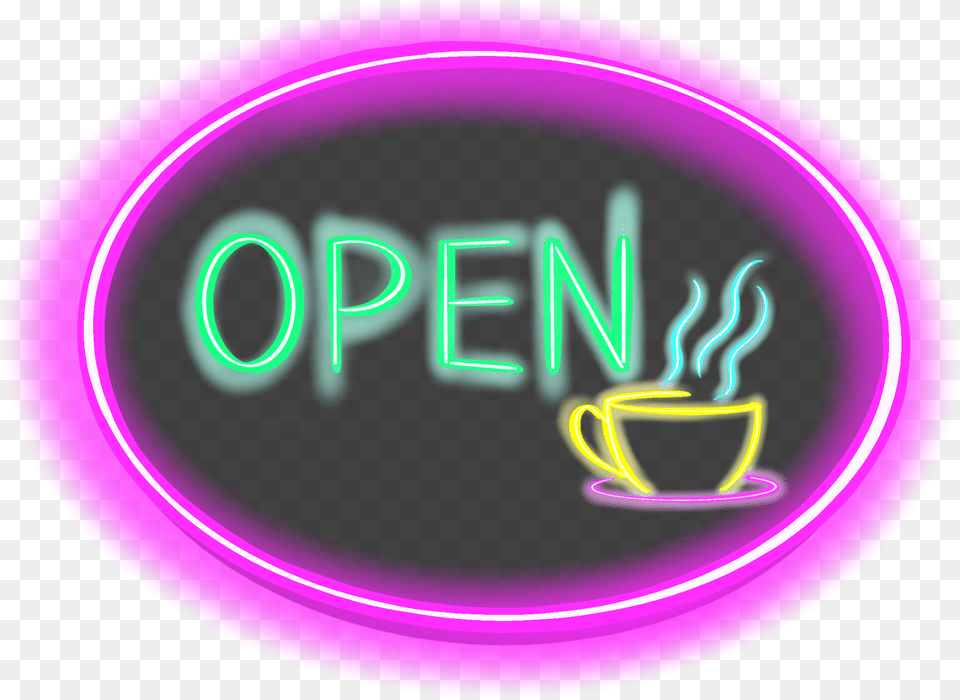 Neon Sign, Light, Beverage, Coffee, Coffee Cup Free Transparent Png
