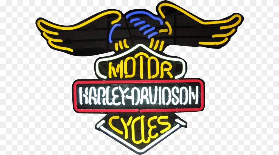 Neon Sign Logo Harley Davidson Motorcycle Sticker Beach, Light, Symbol Png Image