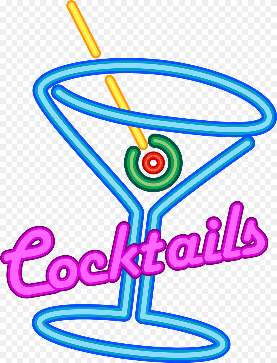 Neon Signs Cocktails Sign, Light, Smoke Pipe Png Image