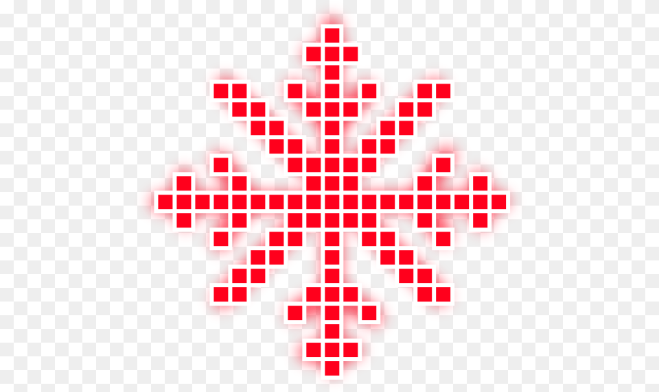 Neon Snow Snowflakes Christmas Snowflake Pixel Red Wint, Pattern, Dynamite, Weapon, Nature Free Png