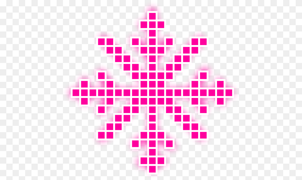 Neon Snow Snowflakes Christmas Snowflake Pixel Tile Moroccan Pattern Texture, Purple, Outdoors, Dynamite, Nature Free Png