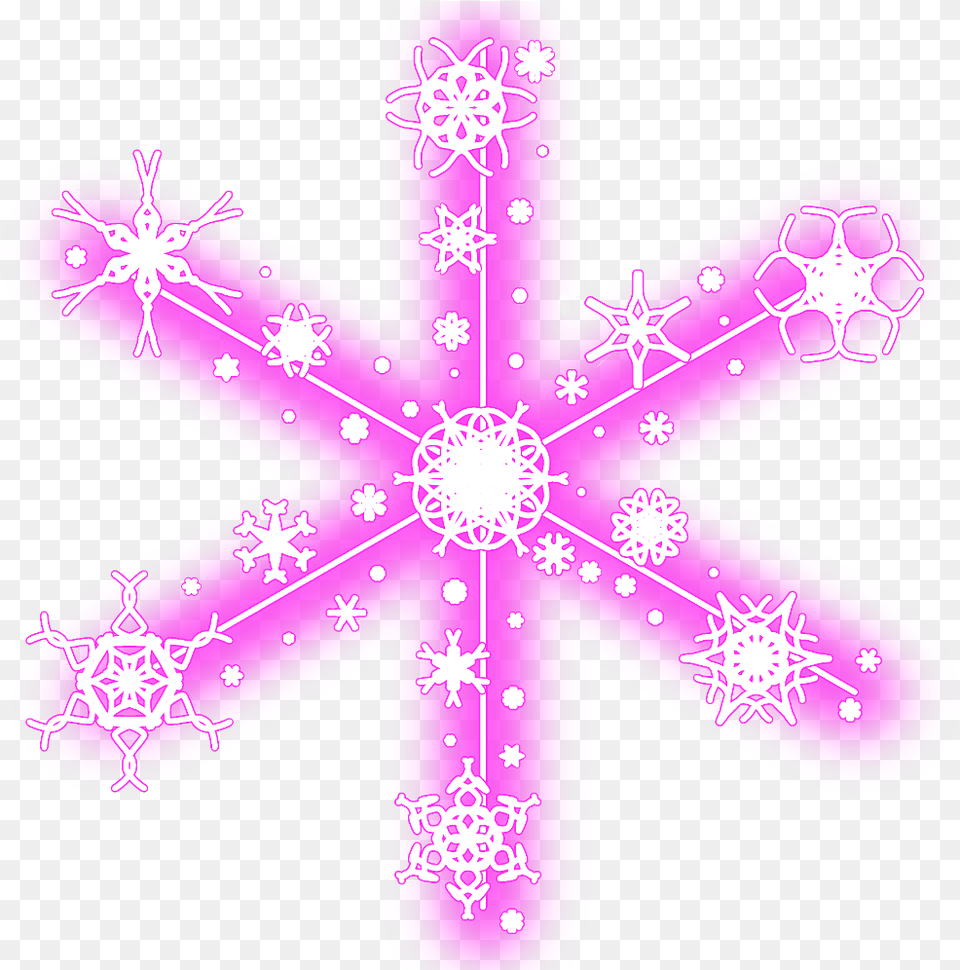 Neon Snow Snowflakes Christmas Snowflake Winter Christmas Snowflakes Snow, Nature, Outdoors, Purple, Cross Free Png Download