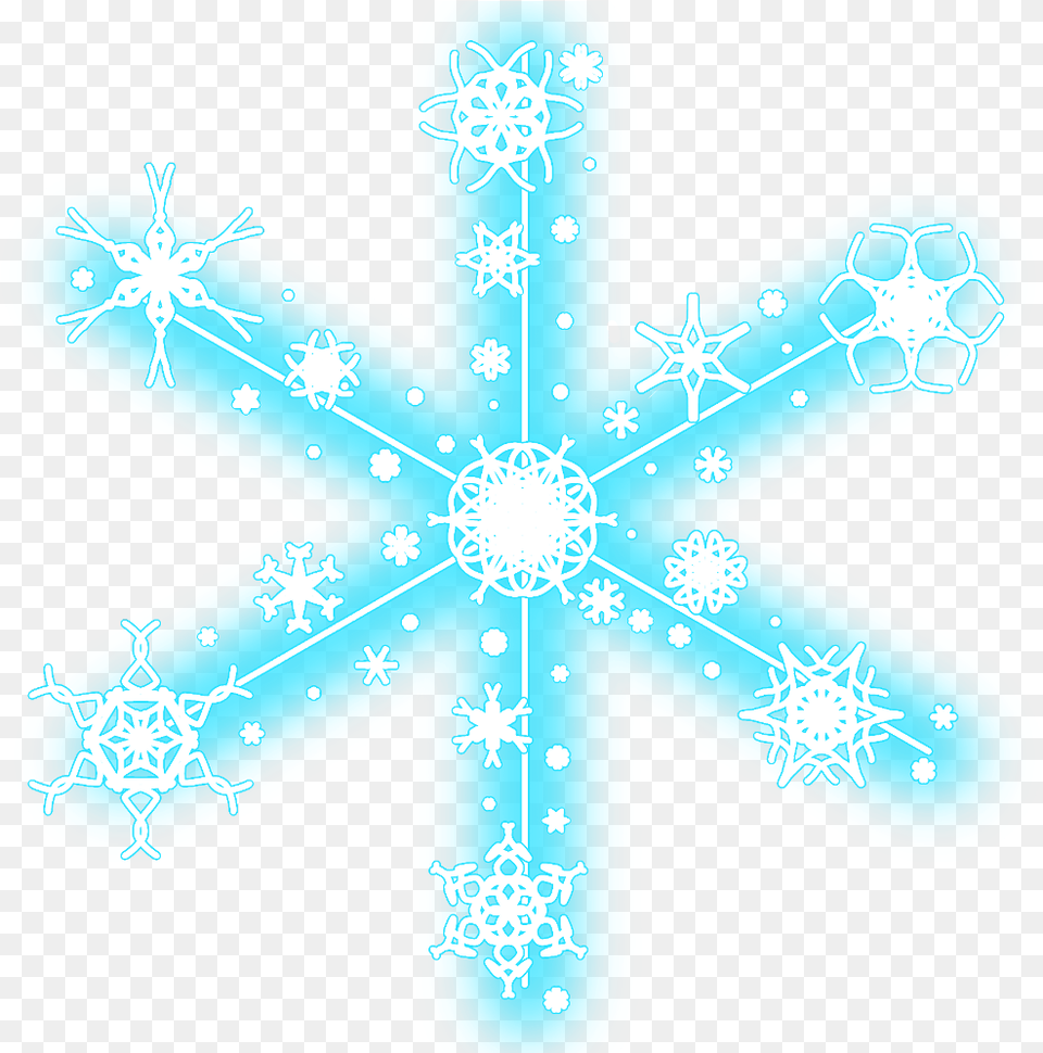 Neon Snow Snowflakes Christmas Snowflake Winter Geometr, Nature, Outdoors, Cross, Symbol Free Png Download