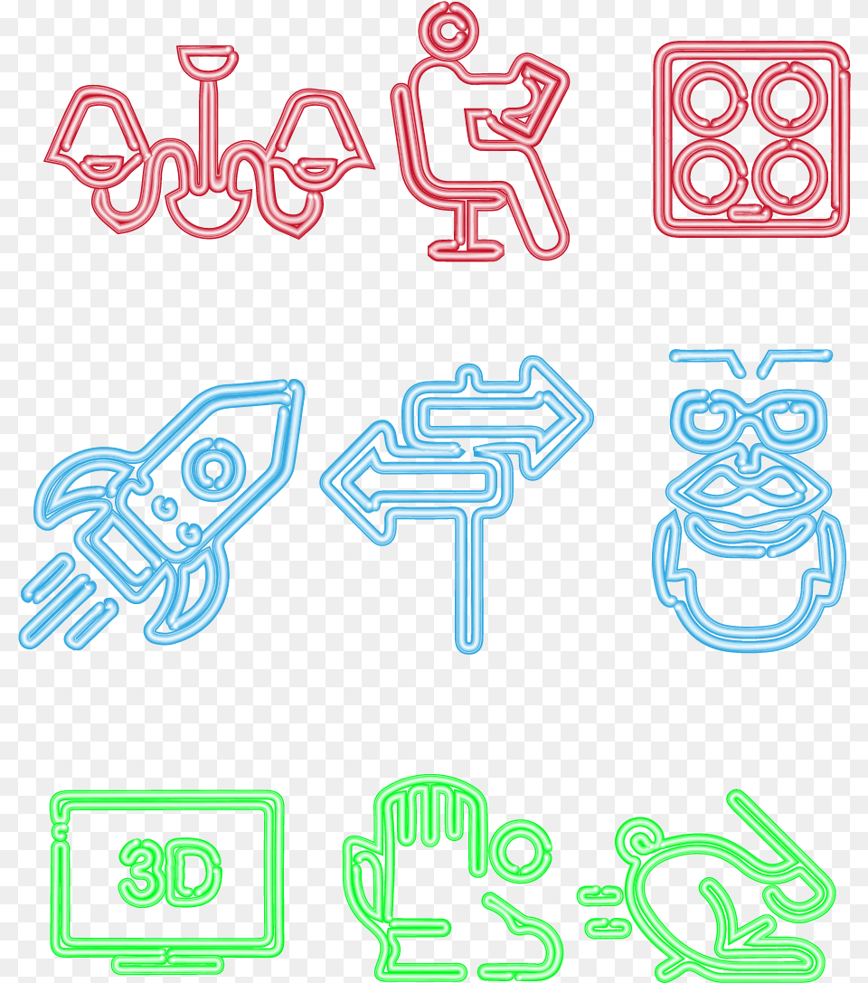 Neon Special Effects Color Icon Glow Black Background Vector Graphics, Light Free Transparent Png