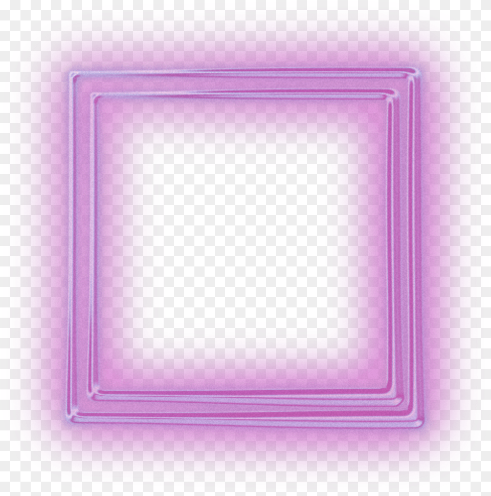 Neon Square Squares Kare Frame Frames Border Borders Glowing Neon Square, Purple, Home Decor, Cushion Free Transparent Png