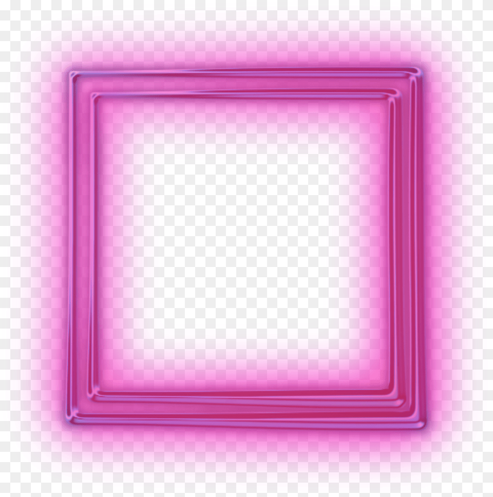 Neon Square Squares Kare Frame Frames Border Borders Transparent Neon Border, Purple, Home Decor Free Png